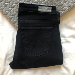 Black AG Skinny Legging Ankle Jeans